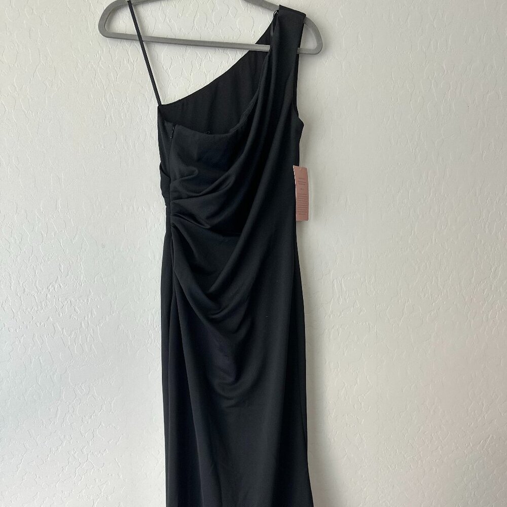 BHLDN Black One Shoulder Dress